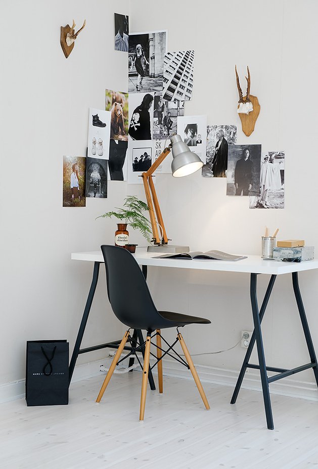 desk on trestles chair eames white design