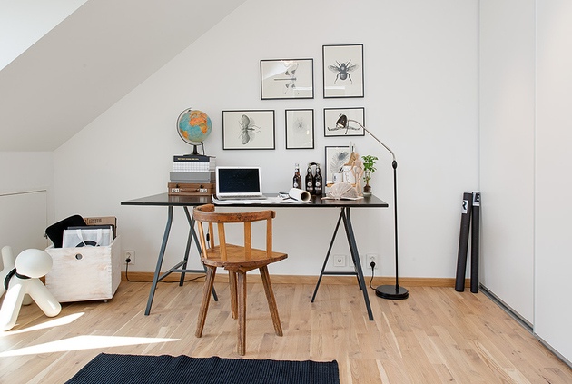 trestle desk black minimal metal design