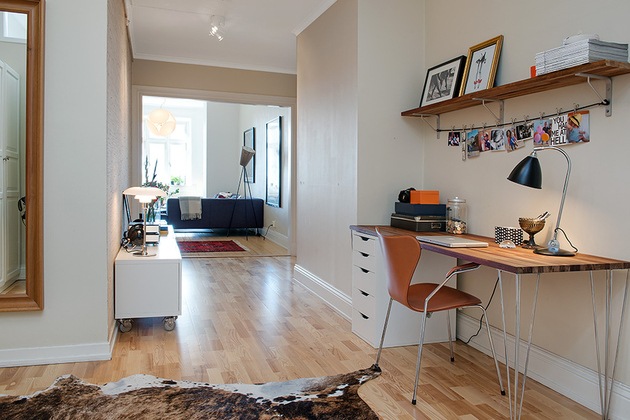 office trestle chair cow skin shelves