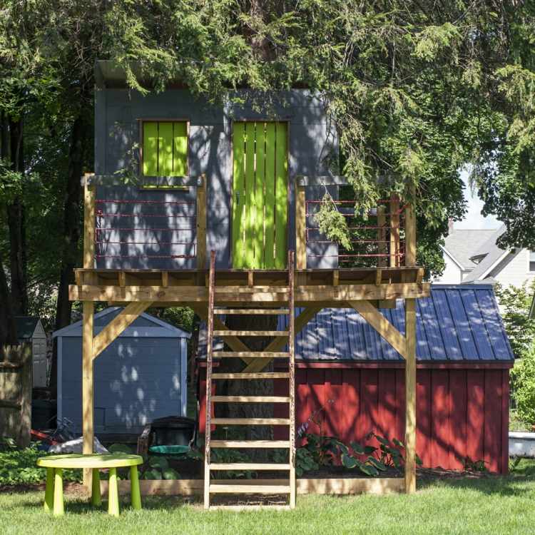 wooden hut child deco outdoor