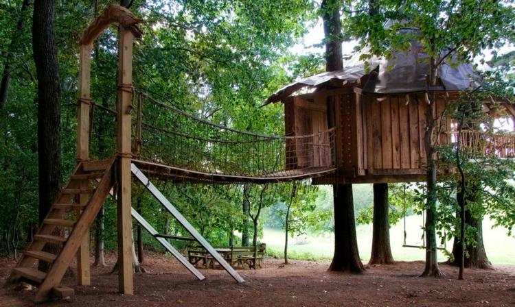 wooden cabin for children bridge