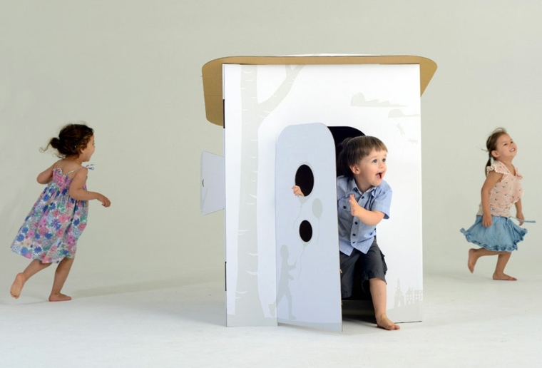 home cardboard hut child diy home idea