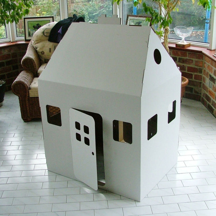 white cardboard hut child activity idea