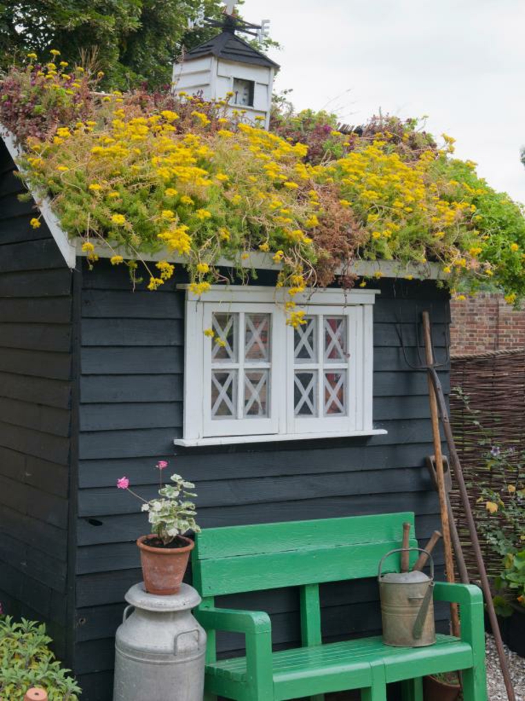 garden shed wood deco roof idea bench wood garden idea