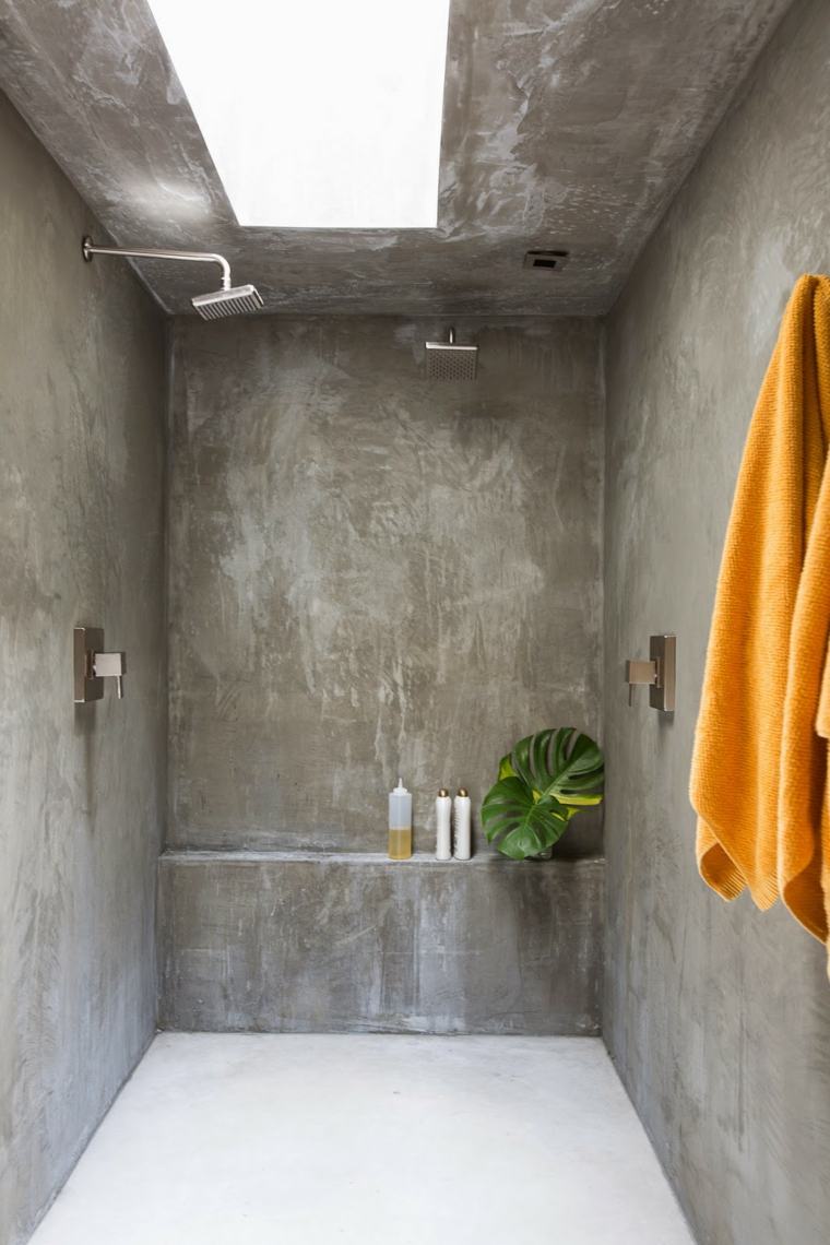 waxed concrete bathroom design idea cabin italian shower