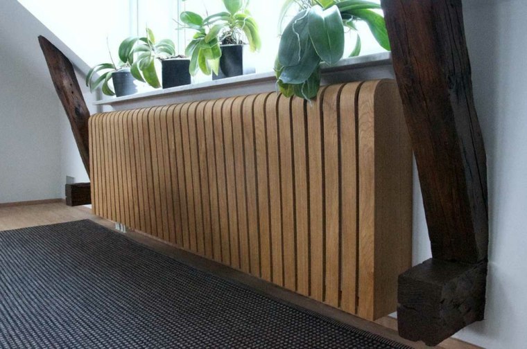 cache radiator wood design deco plants windows idea