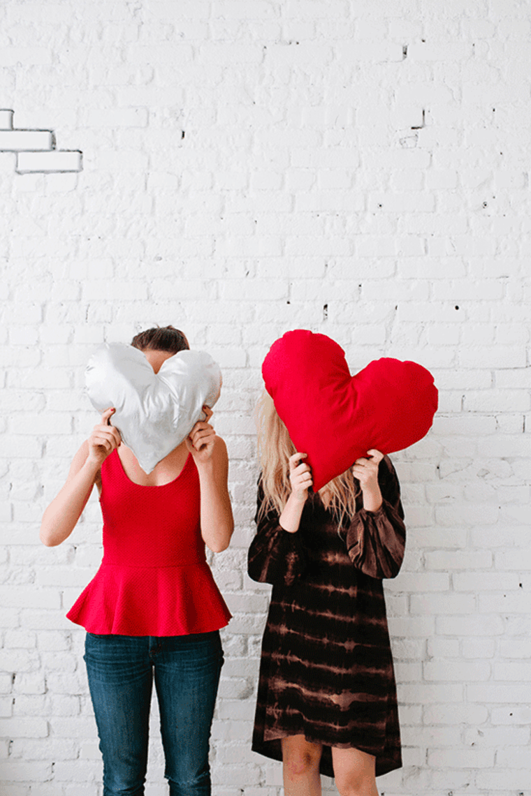 cushion heart shape diy gift valentine day ideas