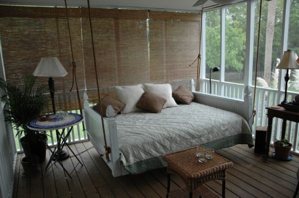 white wooden bed frame