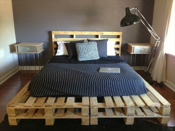 frame bed pallets wood deco elegant