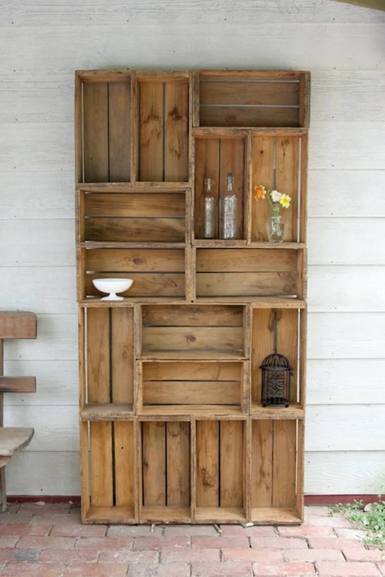 wooden crate interior shelf