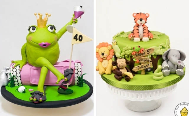 original jungle animal theme cakes