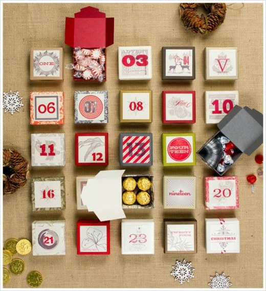 calendar of the'Avent original boîtes-bonbons-chocolats