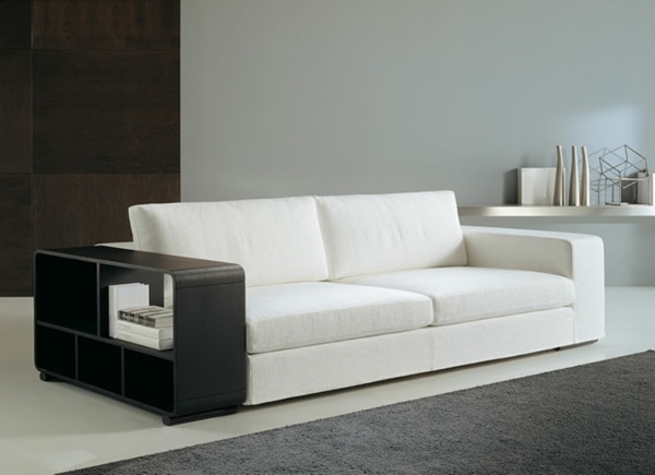 sofa contemporary design space storage armrest