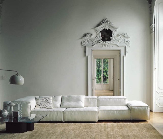 contemporary sofas-design-white-Piero-Lissoni-EXTRASOFT modular sofas