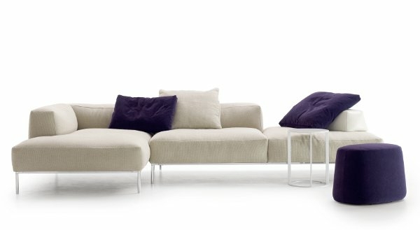 corner sofa convertible beige purple