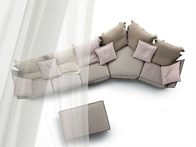 asymmetric angular sofa beige