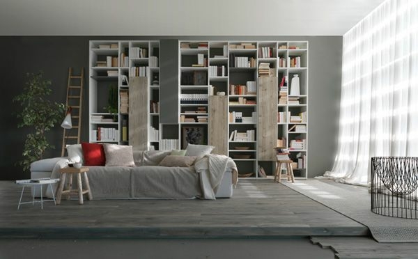 Italiensk design bokhylla soffa