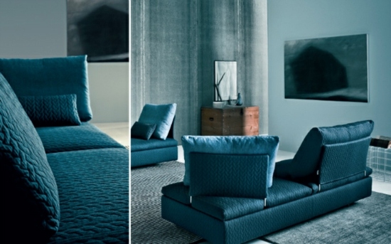 blue sofa modern design saba