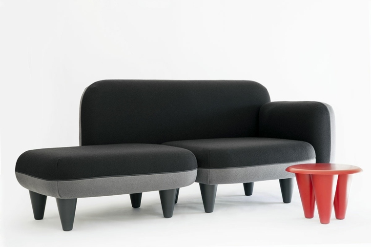 sofa original design modern interior living room black coffee table red