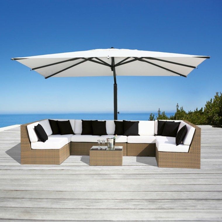 lounge for outdoor terrace white black