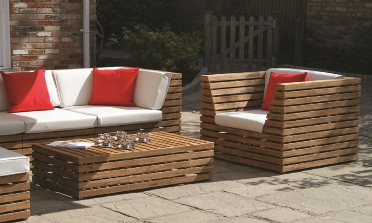 white wood lounge garden sofa