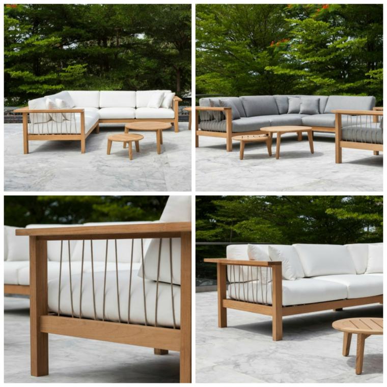 Wooden garden sofa by Maro Di Oasiq