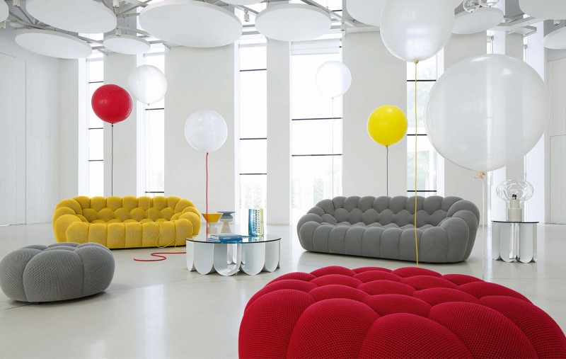 canape rock bobois design sofa stoff gul grå rød krakk osmansk design rock bobois