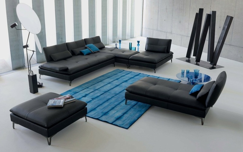 sofa rock svart bobois sofa'angle tissu tapis bleu objet déco design