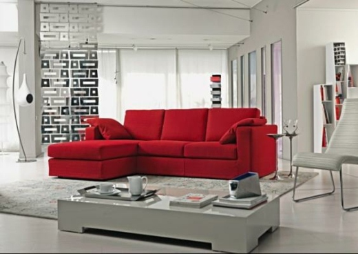 red modern stylish sofa