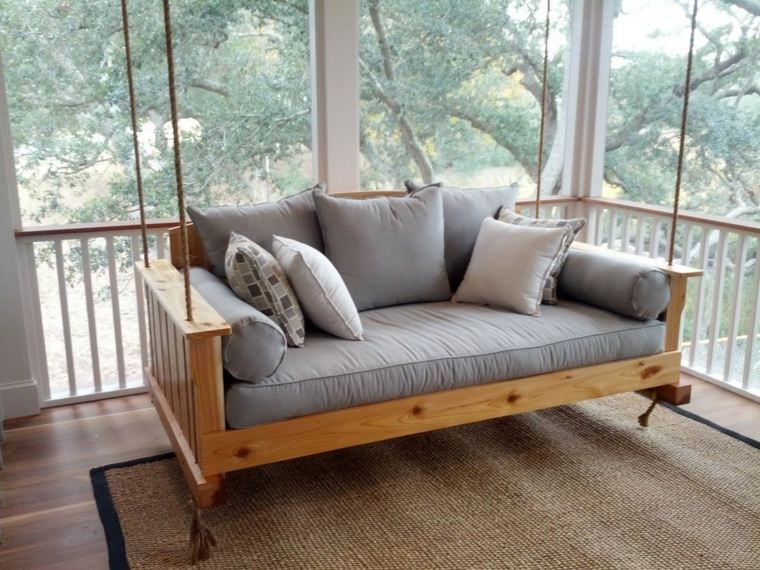 bed wood terrace swing sofa