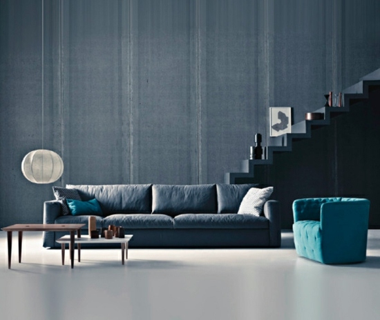 blue modern sofa saba