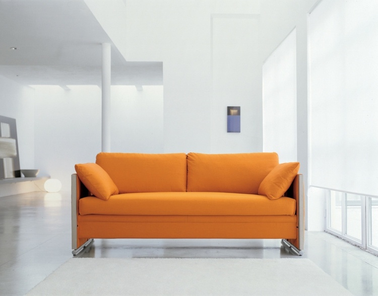 orange sofa deco lounge white