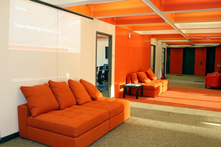 modern design orange sofa