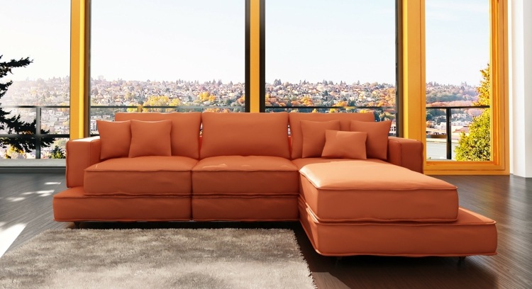 orange sofa yellow windows