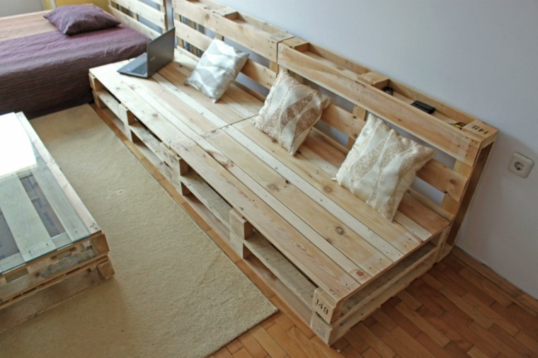 sofa diy pallets wood furniture idea coffee table