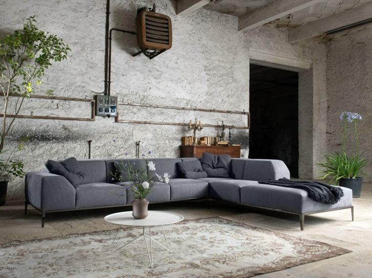 canapes design gray living room industrial style