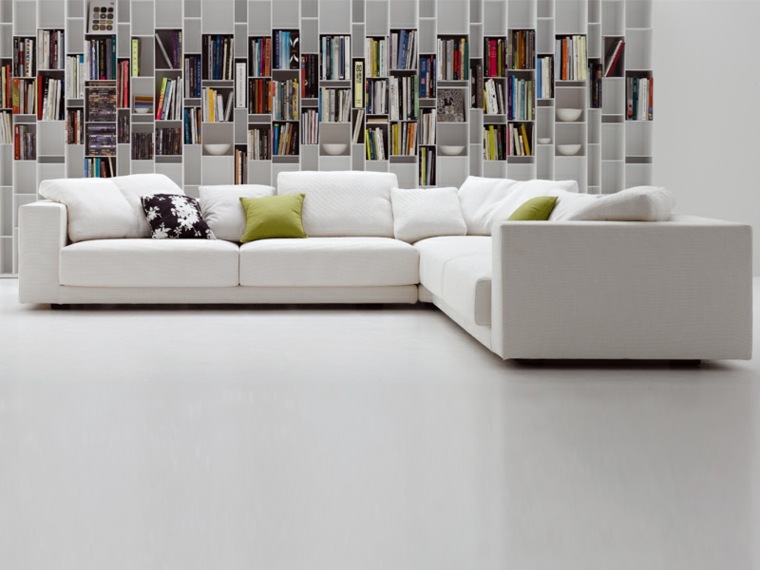 sofa design white angle modular sectional modern library storage