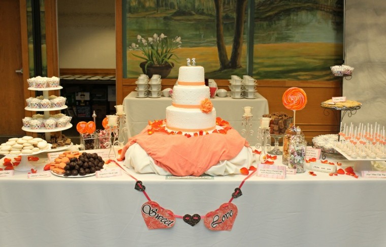 candy bar wedding white-orange