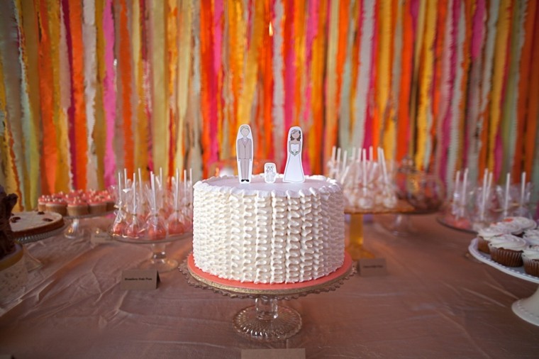 candy bar wedding cake-white