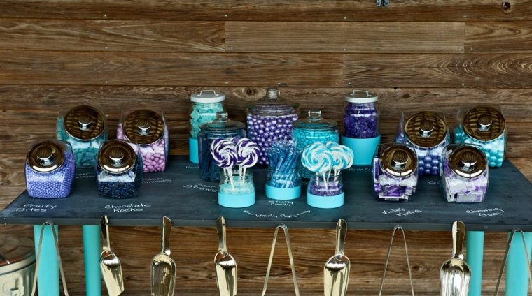 candy bar turquoise-blue-violet wedding