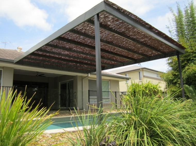 pergola cane pool shading