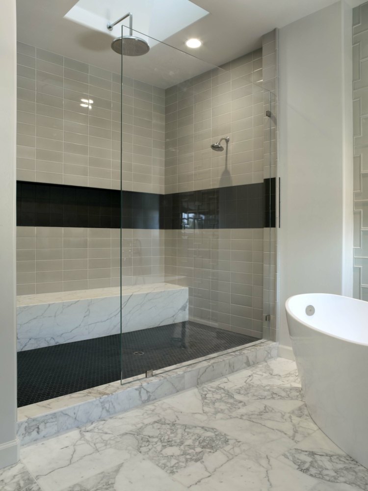 two-tone bathroom tile