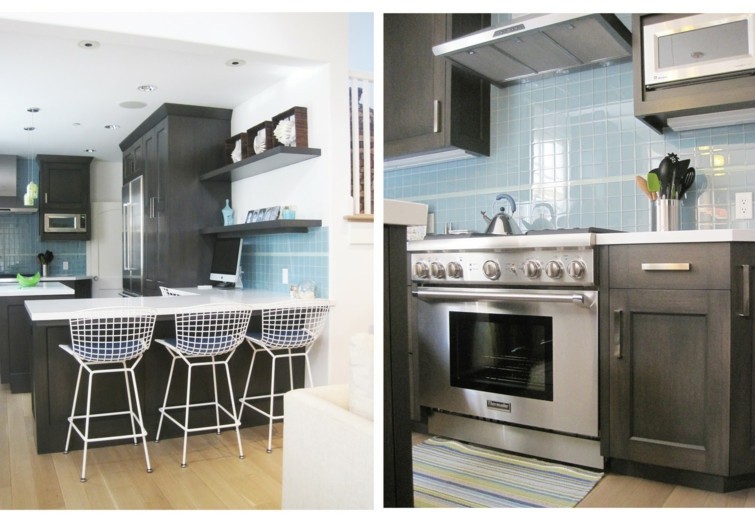 blue tile kitchen design