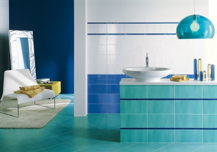 blue tile bathroom design