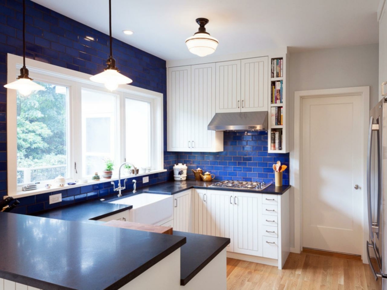 dark blue tile kitchen elegante