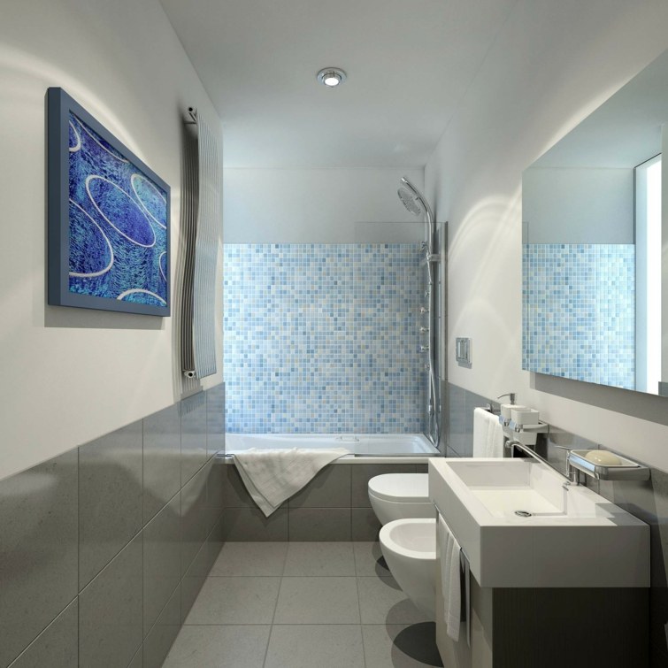 blue tile modern bathroom