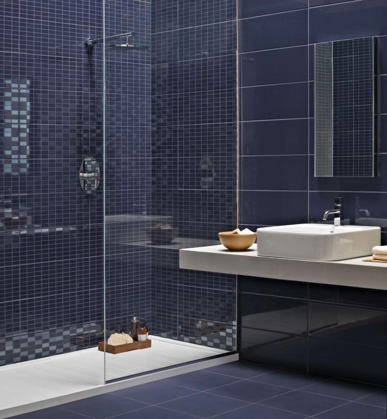 blue tile bathroom shower