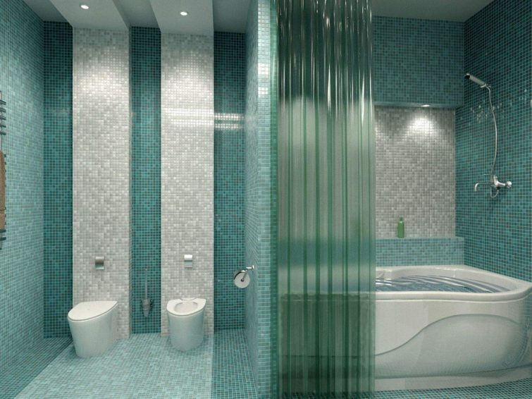 blue tiled bathroom elegante