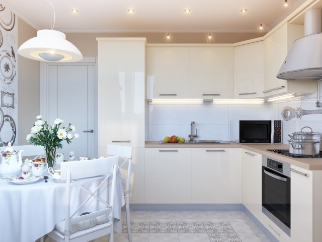 kitchen-tile-white-patterns-cabinets-white-table-chairs kitchen tiles