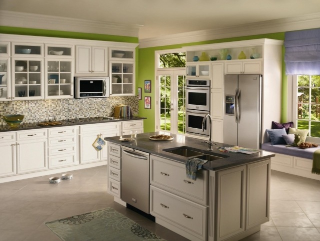 tile-kitchen-white-walls-light-green-island-white tile kitchen
